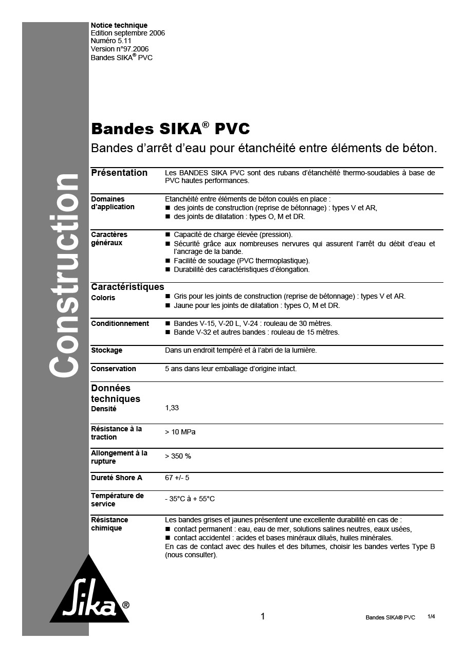 Bandes SIKA® PVC